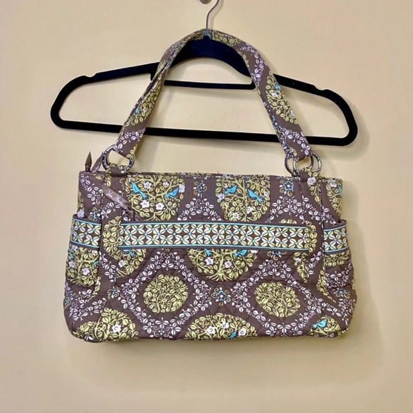 Vera Bradley Bag Floral Paisley Sittin In A Tree Green Brown - Picture 1 of 5